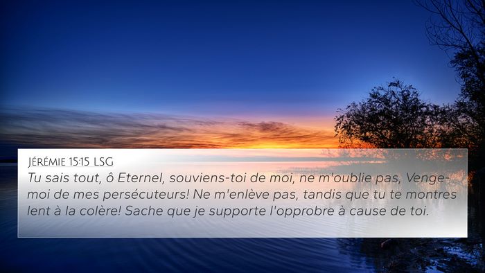 Jérémie 15:15 LSG Bible Verse Image