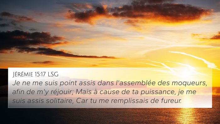 Jérémie 15:17 LSG Bible Verse Image