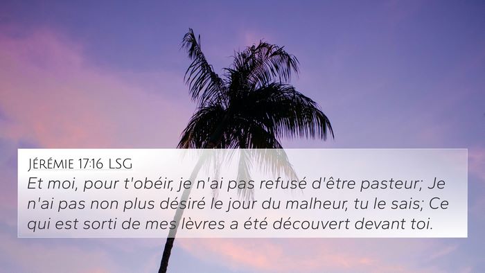 Jérémie 17:16 LSG Bible Verse Image