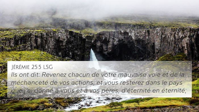 Jérémie 25:5 LSG Bible Verse Image