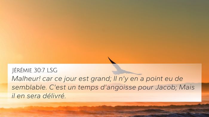 Jérémie 30:7 LSG Bible Verse Image