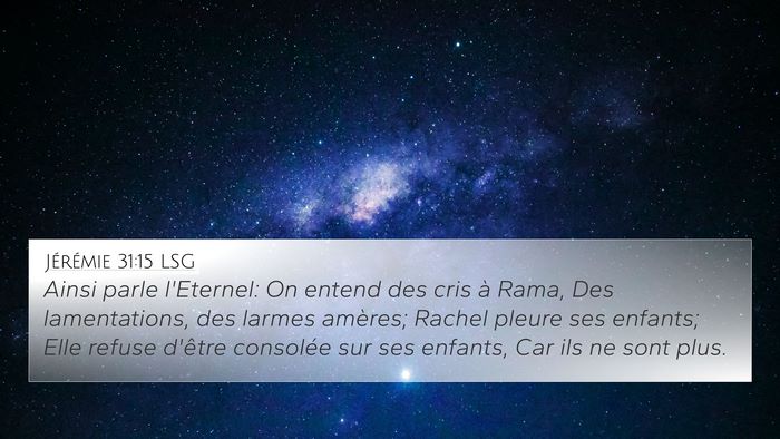 Jérémie 31:15 LSG Bible Verse Image