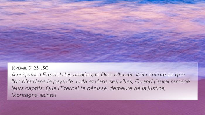 Jérémie 31:23 LSG Bible Verse Image