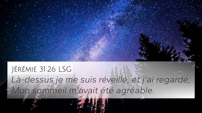 Jérémie 31:26 LSG Bible Verse Image