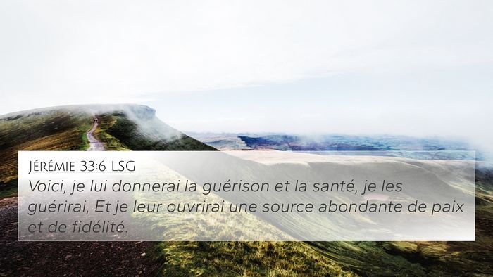 Jérémie 33:6 LSG Bible Verse Image