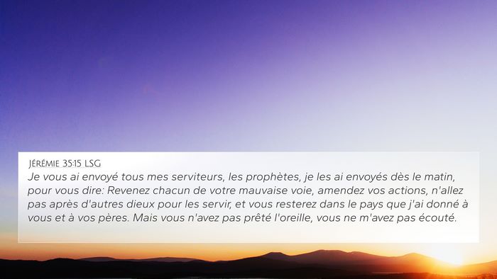 Jérémie 35:15 LSG Bible Verse Image