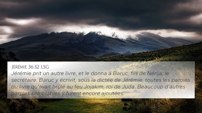 Jérémie 36:32 LSG Bible Verse Image