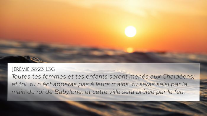Jérémie 38:23 LSG Bible Verse Image