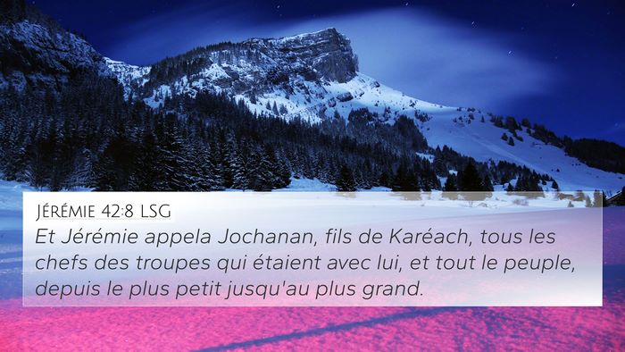 Jérémie 42:8 LSG Bible Verse Image