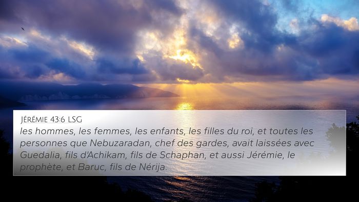 Jérémie 43:6 LSG Bible Verse Image