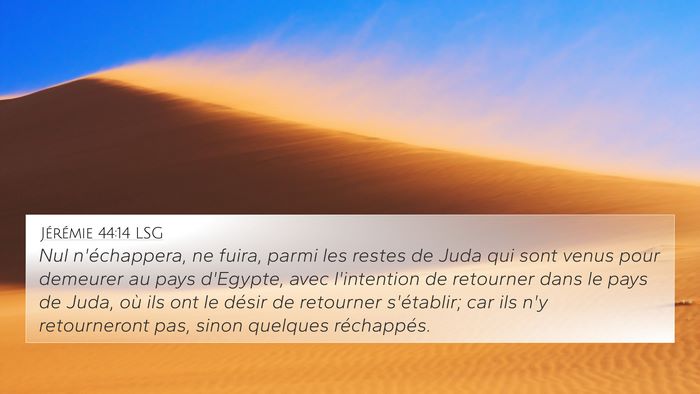 Jérémie 44:14 LSG Bible Verse Image