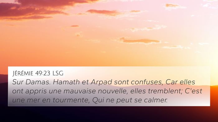 Jérémie 49:23 LSG Bible Verse Image