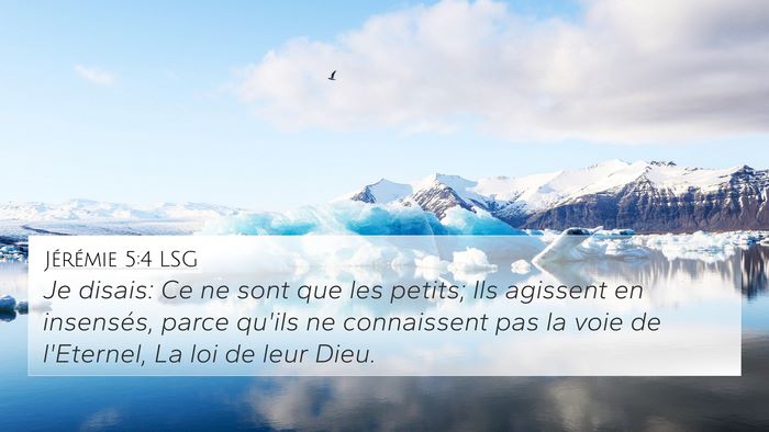 Jérémie 5:4 LSG Bible Verse Image