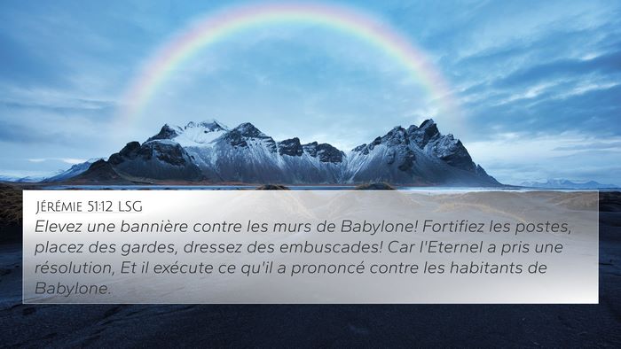 Jérémie 51:12 LSG Bible Verse Image