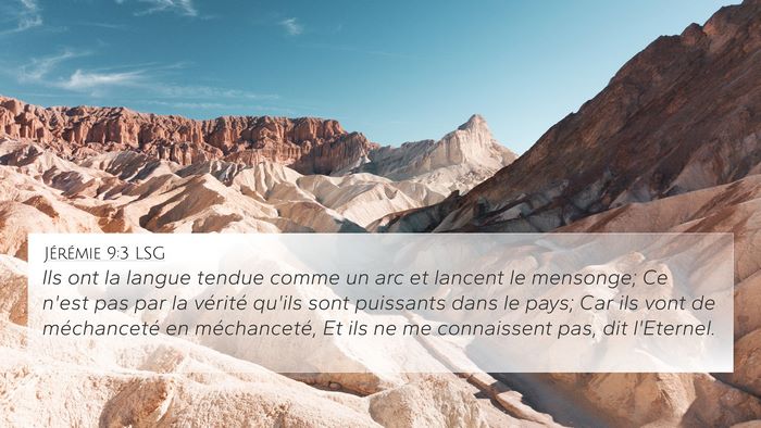 Jérémie 9:3 LSG Bible Verse Image