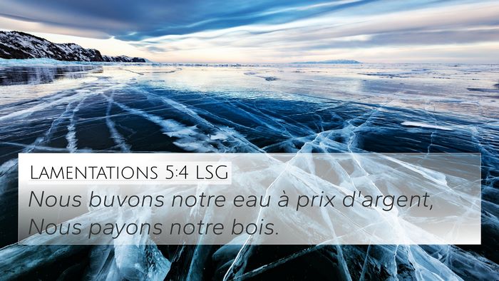 Lamentations 5:4 LSG 4K Wallpaper - Nous buvons notre eau à prix d'argent, Nous - 4K Wallpaper Bible Verse