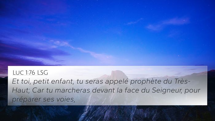 Luc 1:76 LSG Bible Verse Image
