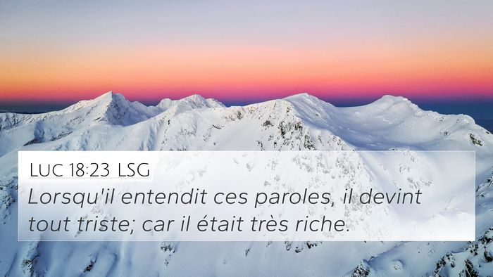 Luc 18:23 LSG Bible Verse Image