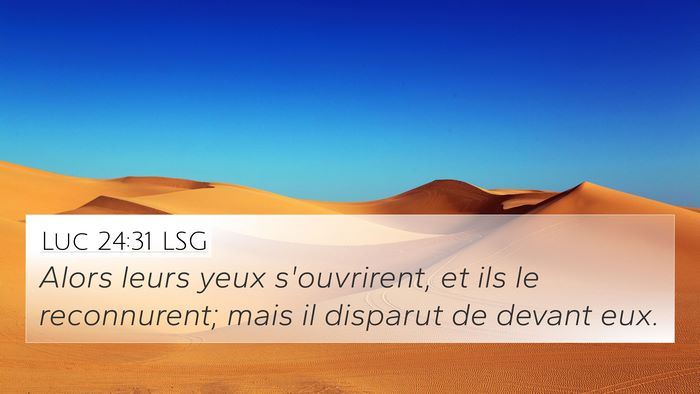 Luc 24:31 LSG Bible Verse Image