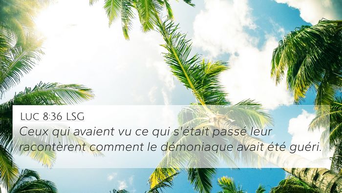 Luc 8:36 LSG 4K Wallpaper - Ceux qui avaient vu ce qui s'était passé leur - 4K Wallpaper Bible Verse