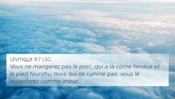 Lévitique 11:7 LSG Bible Verse Image
