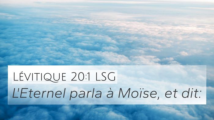 Lévitique 20:1 LSG Bible Verse Image