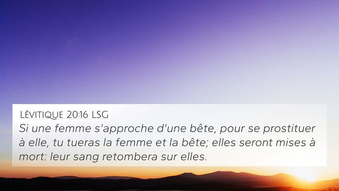 Lévitique 20:16 LSG Bible Verse Image