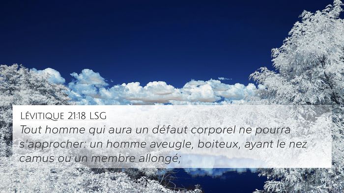 Lévitique 21:18 LSG Bible Verse Image