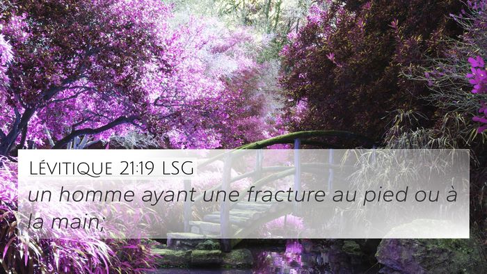 Lévitique 21:19 LSG 4K Wallpaper - un homme ayant une fracture au pied ou à la - 4K Wallpaper Bible Verse