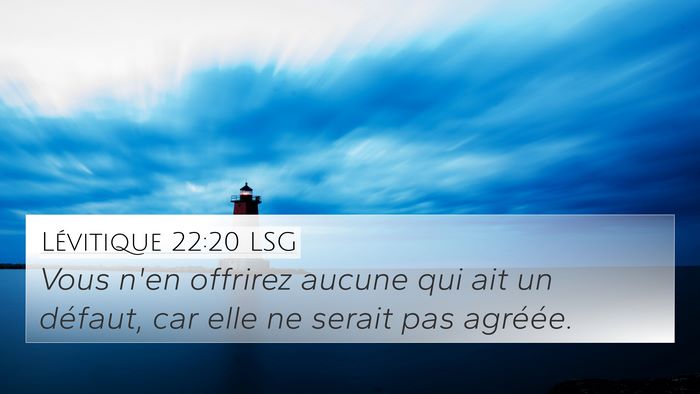 Lévitique 22:20 LSG Bible Verse Image