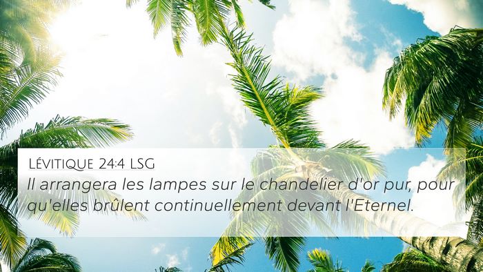 Lévitique 24:4 LSG 4K Wallpaper - Il arrangera les lampes sur le chandelier d'or - 4K Wallpaper Bible Verse