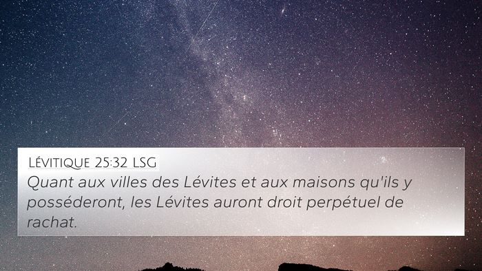 Lévitique 25:32 LSG Bible Verse Image
