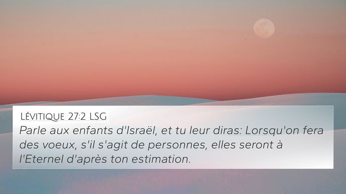 Lévitique 27:2 LSG 4K Wallpaper - Parle aux enfants d'Israël, et tu leur diras: - 4K Wallpaper Bible Verse