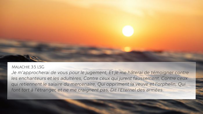Malachie 3:5 LSG Bible Verse Image