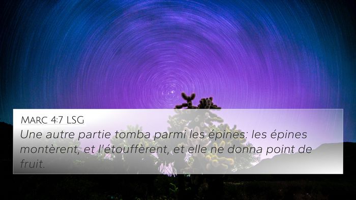 Marc 4:7 LSG 4K Wallpaper - Une autre partie tomba parmi les épines: les - 4K Wallpaper Bible Verse