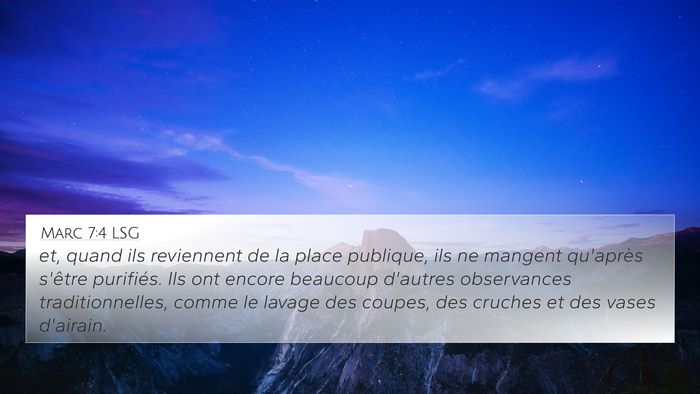 Marc 7:4 LSG 4K Wallpaper - et, quand ils reviennent de la place publique, - 4K Wallpaper Bible Verse