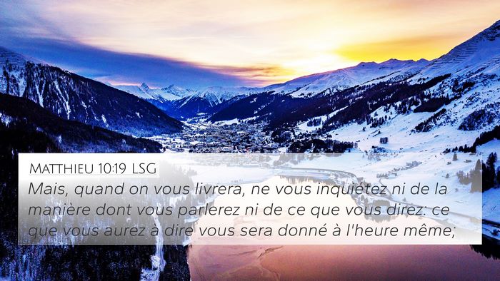 Matthieu 10:19 LSG Bible Verse Image
