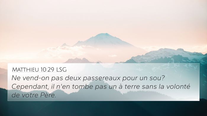 Matthieu 10:29 LSG Bible Verse Image
