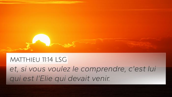Matthieu 11:14 LSG 4K Wallpaper - et, si vous voulez le comprendre, c'est lui qui - 4K Wallpaper Bible Verse