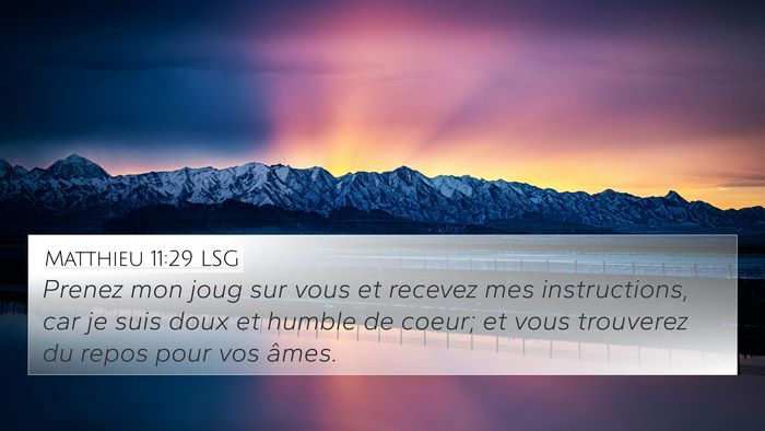 Matthieu 11:29 LSG Bible Verse Image