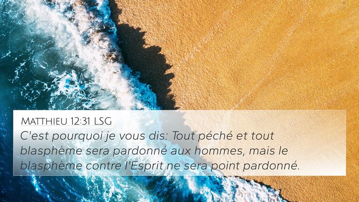 Matthieu 12:31 LSG Bible Verse Image