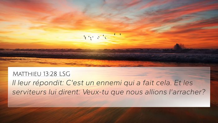 Matthieu 13:28 LSG Bible Verse Image