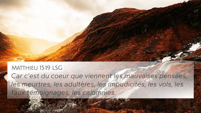 Matthieu 15:19 LSG Bible Verse Image