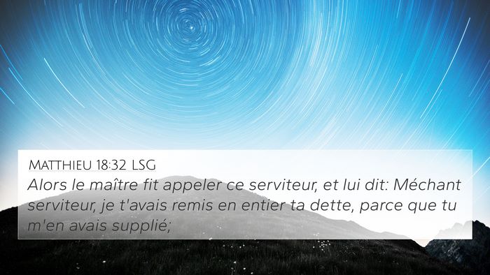 Matthieu 18:32 LSG Bible Verse Image