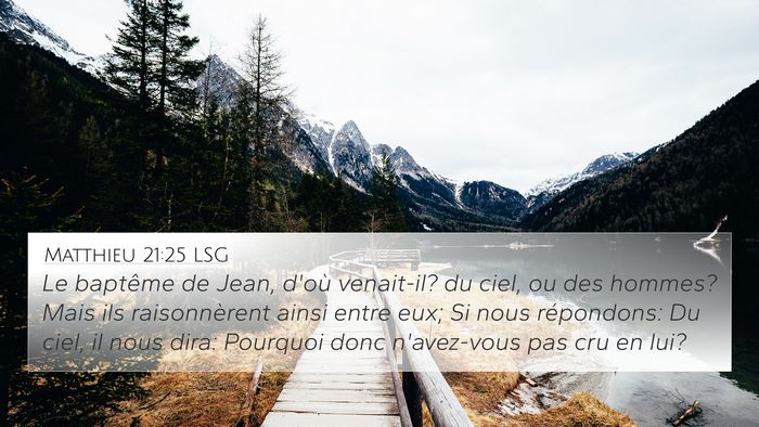 Matthieu 21:25 LSG Bible Verse Image