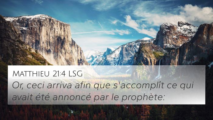 Matthieu 21:4 LSG Bible Verse Image