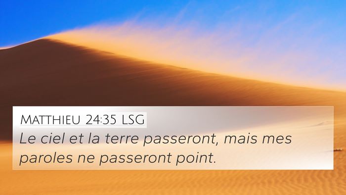 Matthieu 24:35 LSG Bible Verse Image