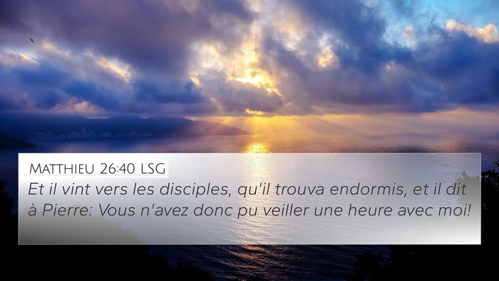 Matthieu 26:40 LSG Bible Verse Image