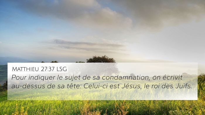 Matthieu 27:37 LSG Bible Verse Image