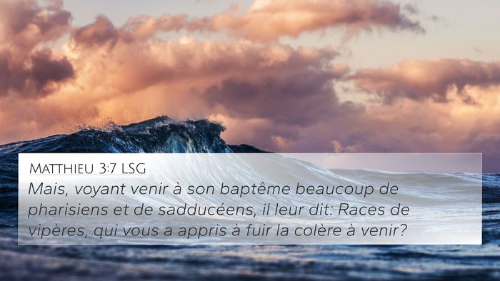 Matthieu 3:7 LSG Bible Verse Image